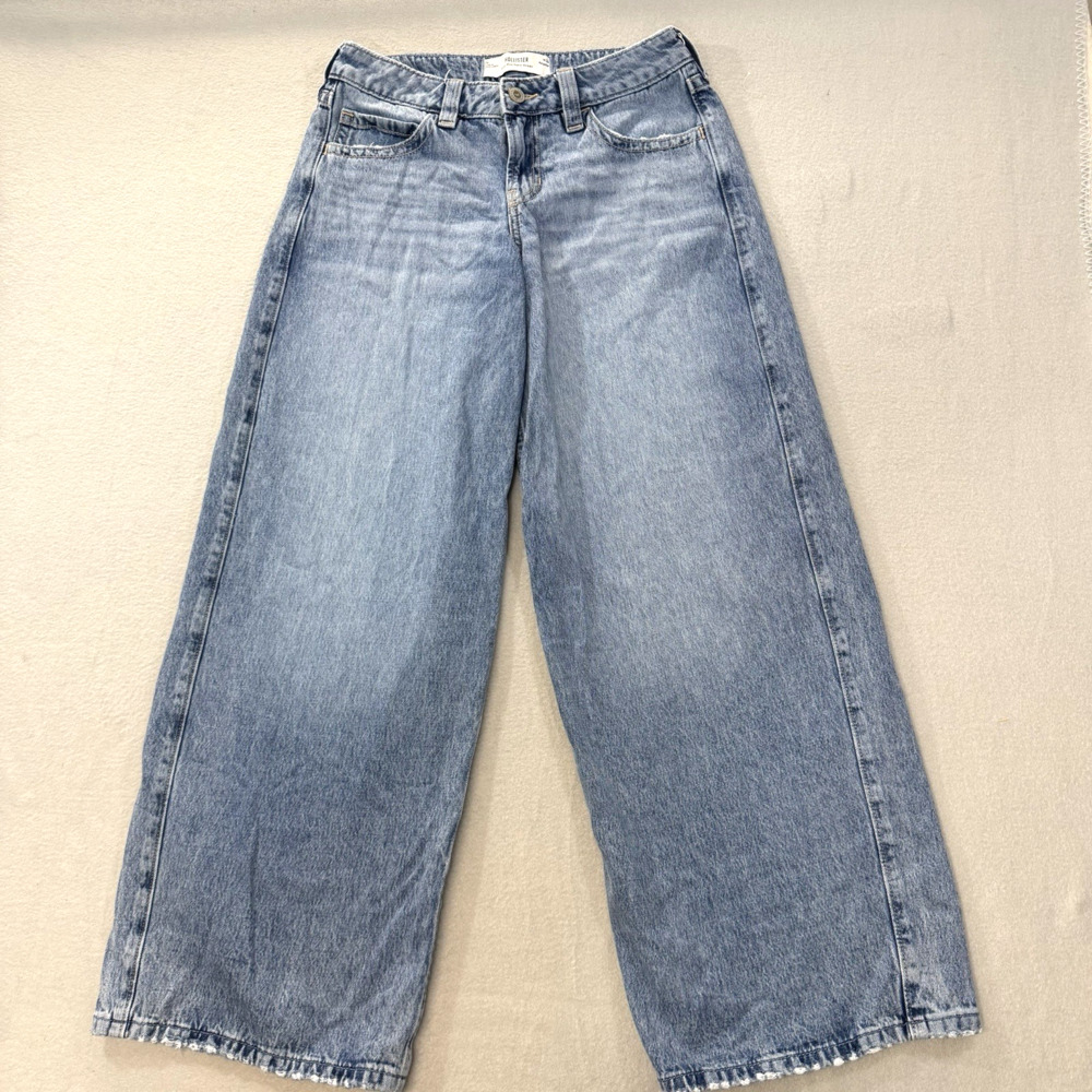 Hollister Low Rise Super Baggy Jeans Wide Leg Y2K Grunge Skater 26R 2R